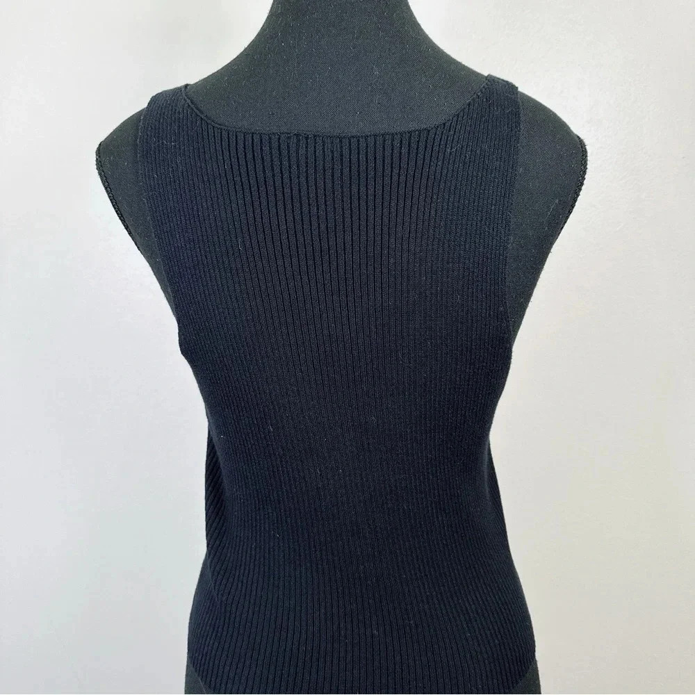 Free People One Ribbed Mesh Ruched Neck Tank Top - Picture 3 of 15